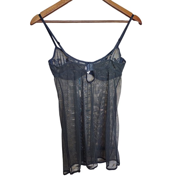 Victoria's Secret Babydoll Camisole Sheer Black Lace Underwire Bra‎ Size 36C - Picture 3 of 5